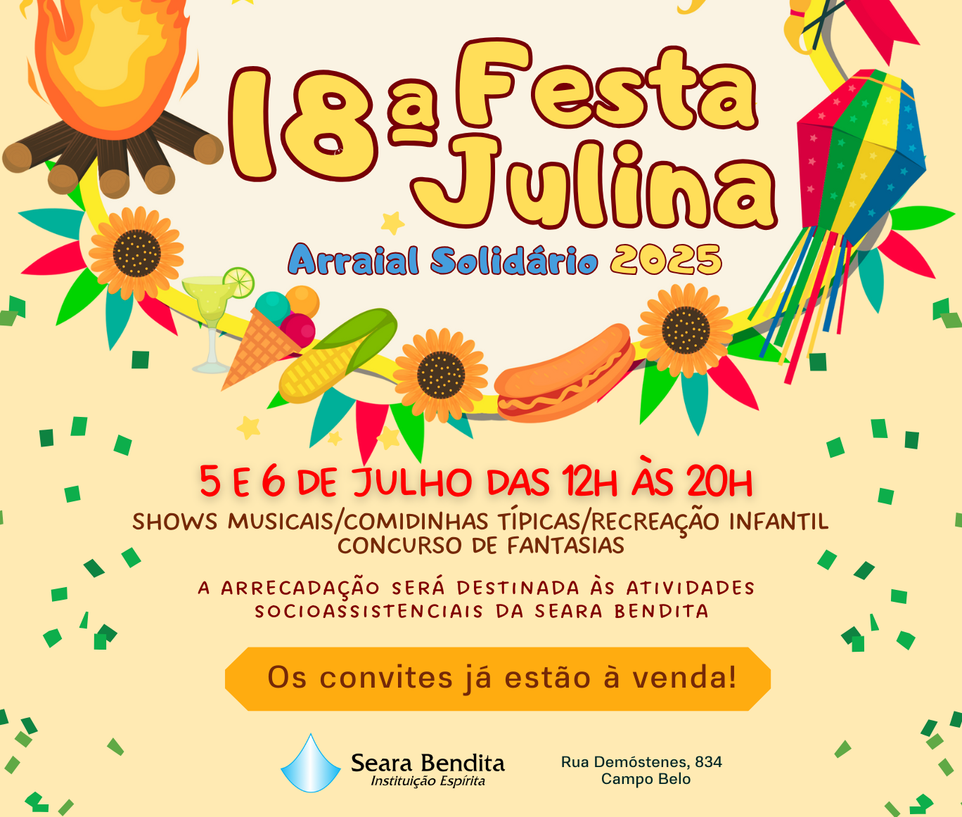 CONVITES Á VENDA - FESTA JULINA 2025